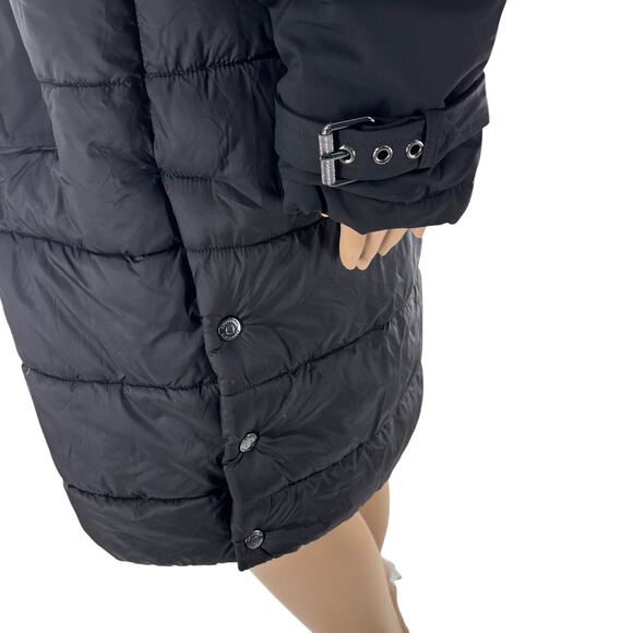 Anatomie Black Megeve Belted Puffer Hooded Jacket - Picture 7 of 12